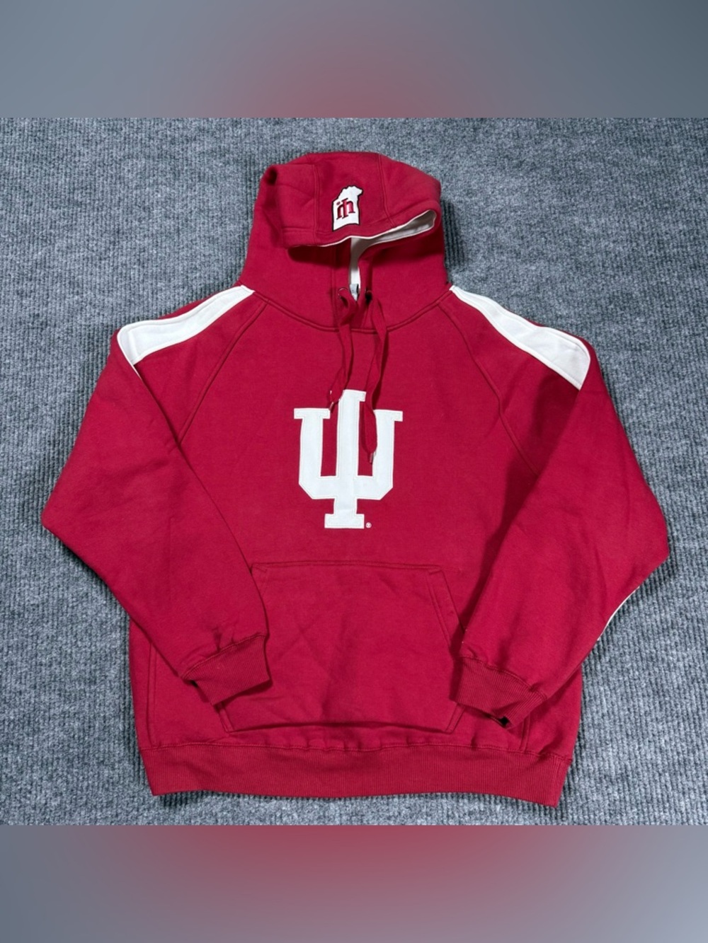 Vintage Indiana Hoosiers Hoodie Sweatshirt Mens Size Large Red White Colosseum